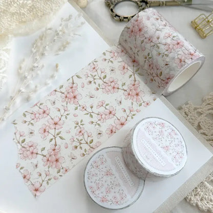 Leela Journals - Washi Tape 60mm - Cream Sakura Floral