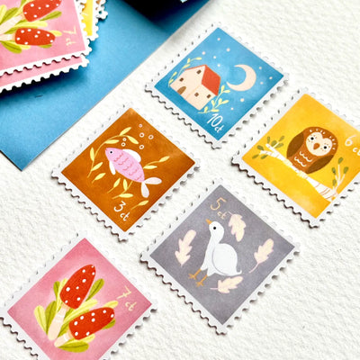 Nikki Dotti - Pegatinas Sticker Flakes 20 ud - Simple Postage Stamps