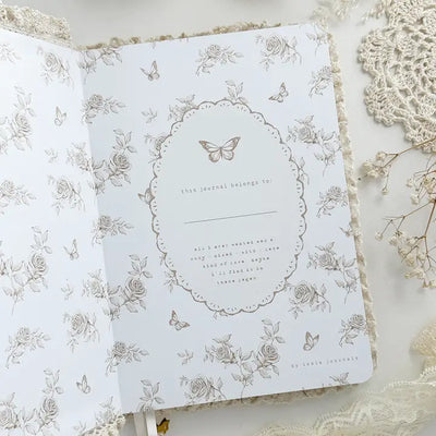 Leela Journals - Cuaderno A5 Puntos - Rosa con Encaje