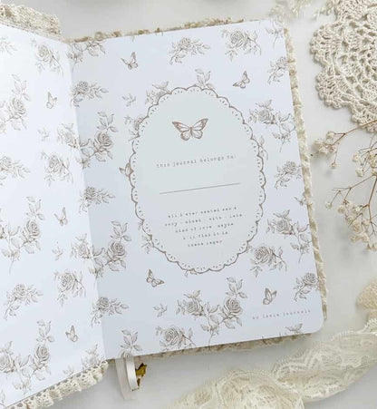 Leela Journals - Cuaderno A5 Puntos - Marrón con Encaje