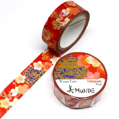 SAIEN - Washi Tape - Plum Taiwan - MONDE - 15 mm