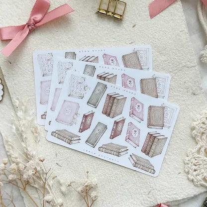 Leela Journals - Hoja de Pegatinas - Books & Lace mini