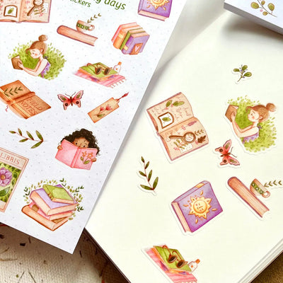 Nikki Dotti - Hoja Pegatinas Adhesivas - Sunny Reading Days