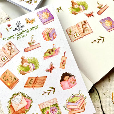 Nikki Dotti - Hoja Pegatinas Adhesivas - Sunny Reading Days