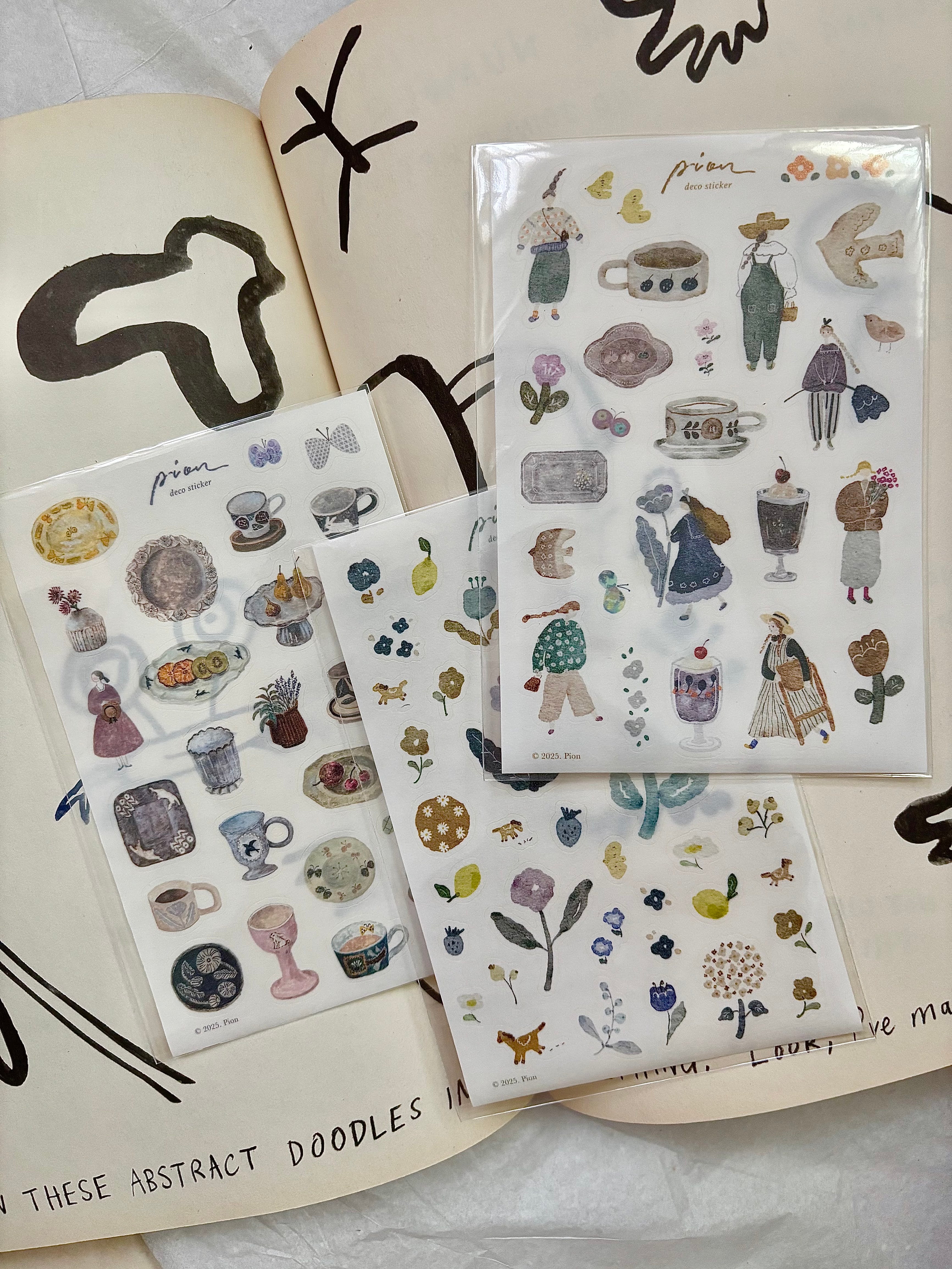 PION - Hoja de Pegatinas - Pottery