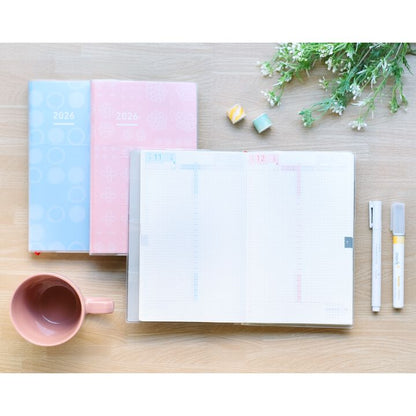 Kokuyo JIBUN TECHO DAYS - Agenda Diaria 2026 - B6 Slim - SOUSOU Pink