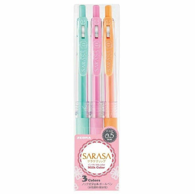 Zebra - Set 3 Bolígrafos 0.5mm SARASA Clip Milk