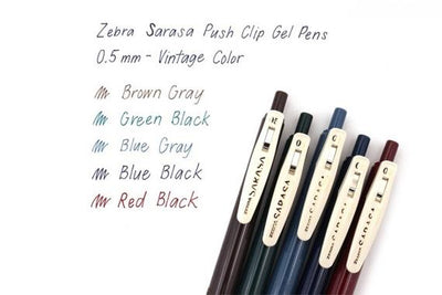 Zebra - Set 5 Bolígrafos 0.5mm SARASA VINTAGE - A