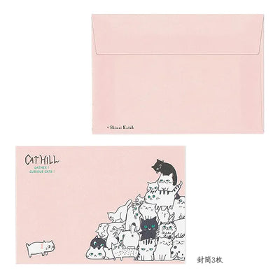 Shinzi Katoh - Set Cartas y Sobres - Cat Hill Pink