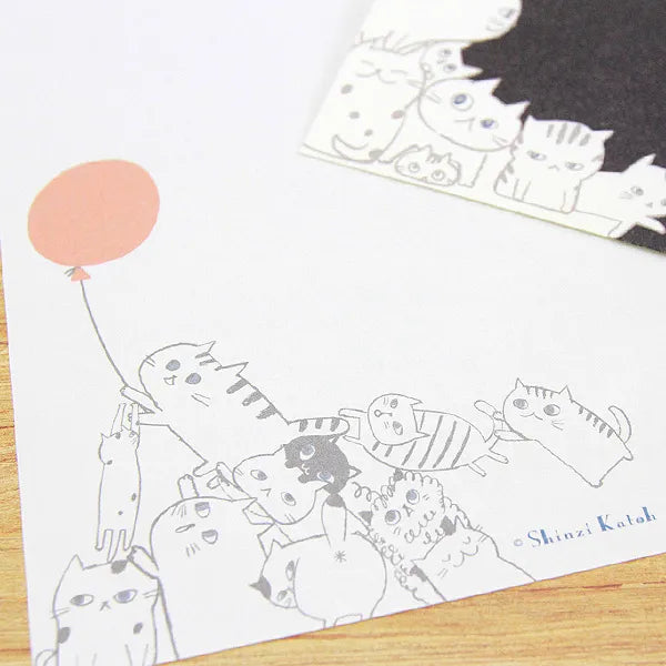 Shinzi Katoh - Set Cartas y Sobres - Cat Hill Black