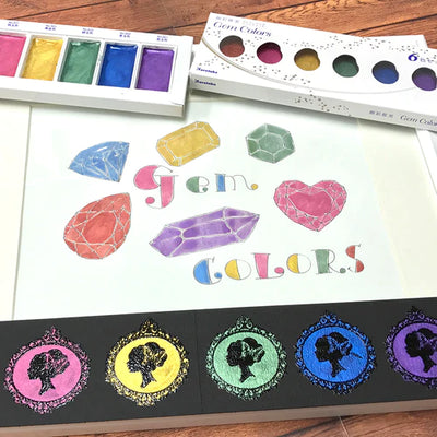 Kuretake - Set de Acuarelas GANSAI TAMBI - Gem Colors