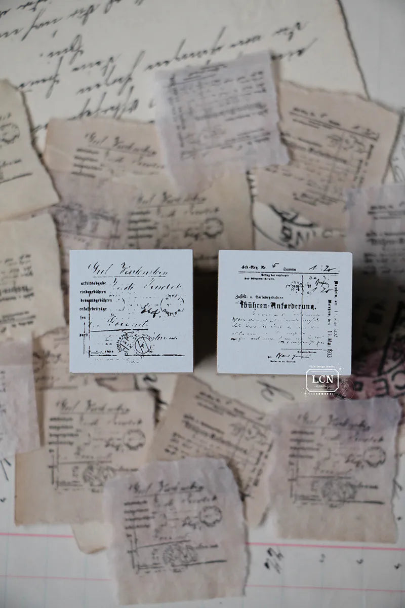 LCN - Set 2 Sellos de Madera - Mini Receipt S - Receipt Stamp