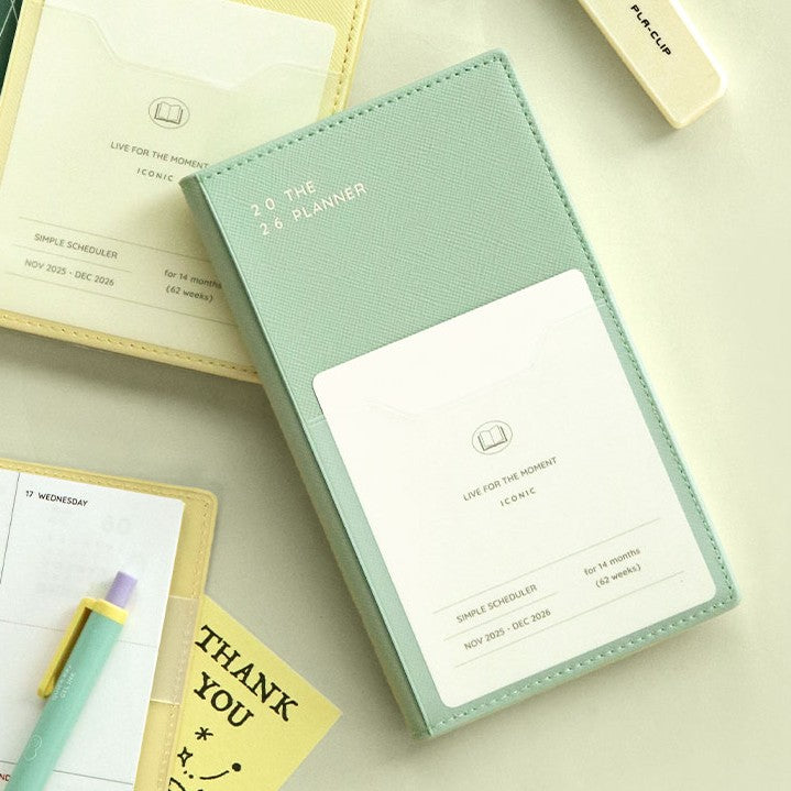 Iconic - Agenda Anual 2026 - Semana Vista B6 - The Planner S - Cream Mint