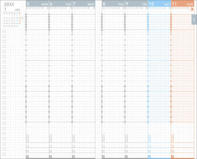 Kokuyo JIBUN TECHO - Agenda Semanal 2027 - FirstKit Orange - A5 Slim