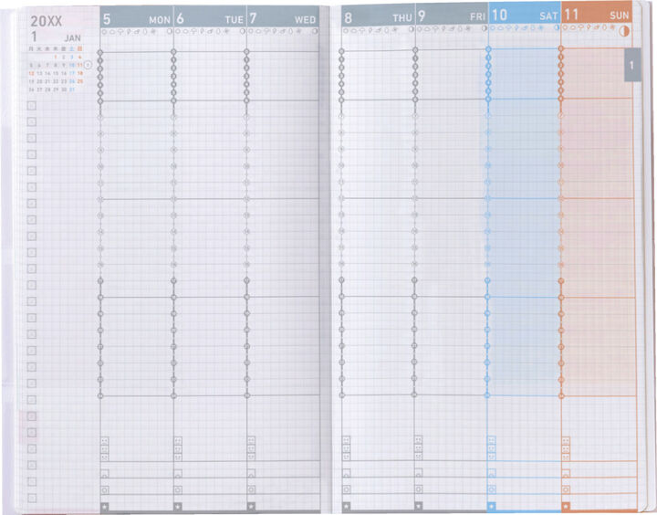 Kokuyo JIBUN TECHO - Agenda Semanal 2027 - FirstKit Orange - A5 Slim