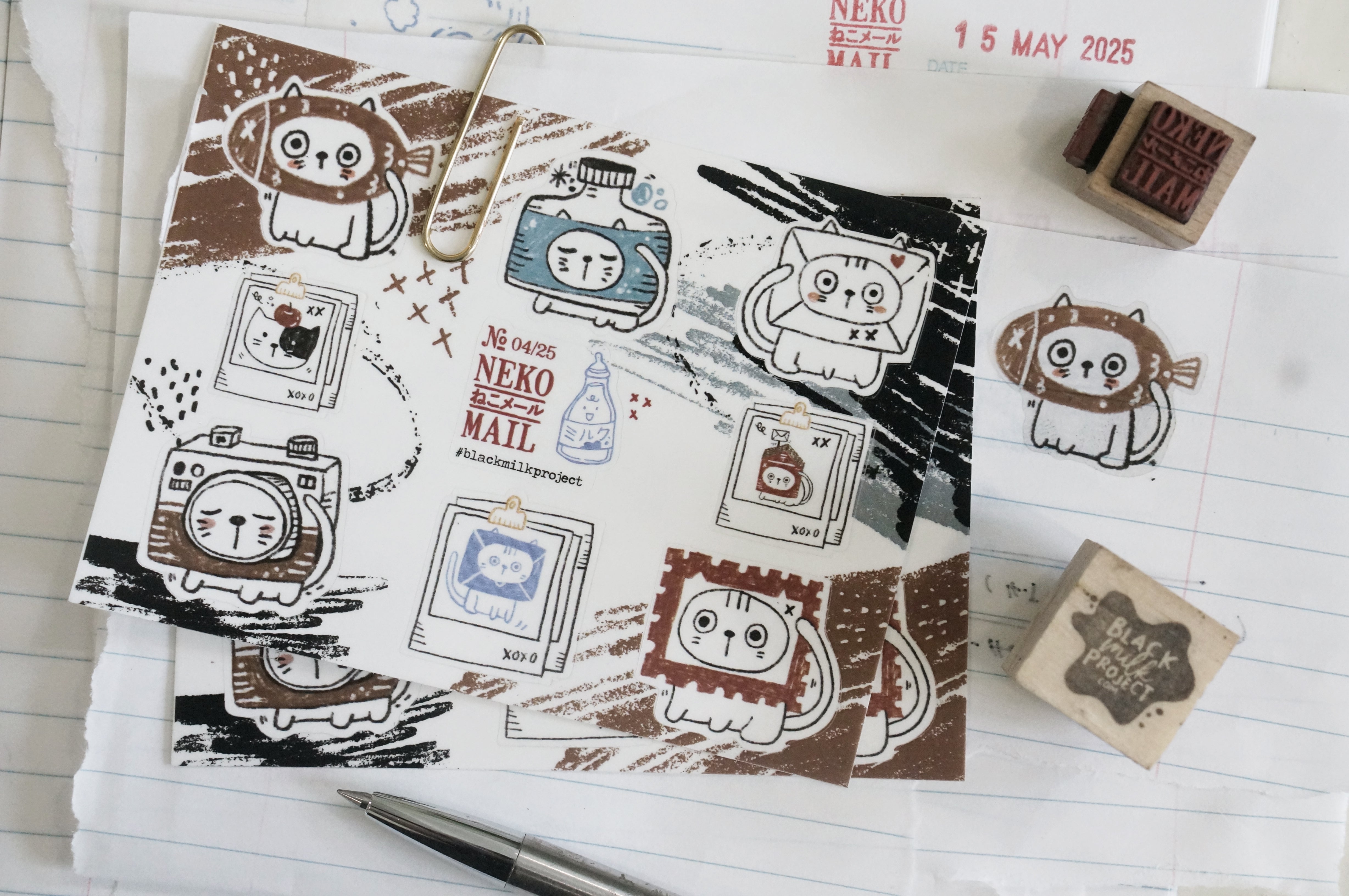 Black Milk Project - Hoja de Pegatinas PET Mini - Neko Mail