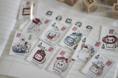 Black Milk Project - Set de 10 Pegatinas PET + Mini Sello PICTURE - Neko Mail