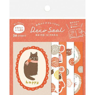 Furukawashiko - Pegatinas Gatos y Lana - 20 ud - DecoSeal