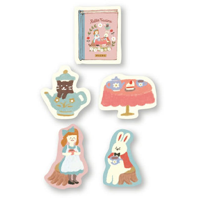 Furukawashiko - Pegatinas Rabbit TeaTime - 20 ud - FlakeSeal