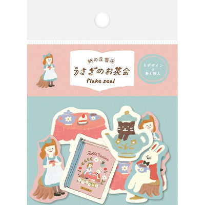 Furukawashiko - Pegatinas Rabbit Teatime - 20 ud - FlakeSeal