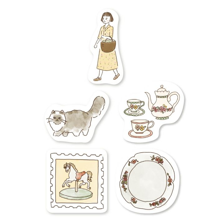 Furukawashiko - Pegatinas Antique - 20 ud - Bonjour Paris