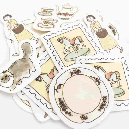 Furukawashiko - Pegatinas Antique - 20 ud - Bonjour Paris