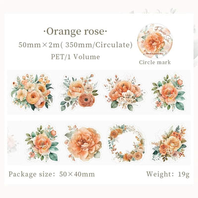 Mr Paper - Pegatinas en rollo Flores - Orange Rose