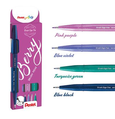Estuche 4 Brush Sign Pen - Berry