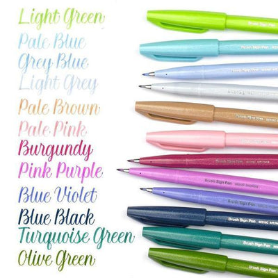 Pentel Set 12 Brush Sign Pen