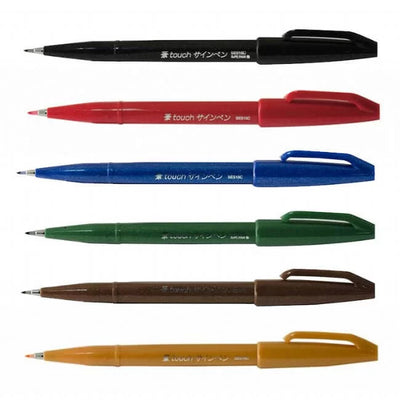Pentel - Set 24 Brush Sign Pen - Puntal Pincel