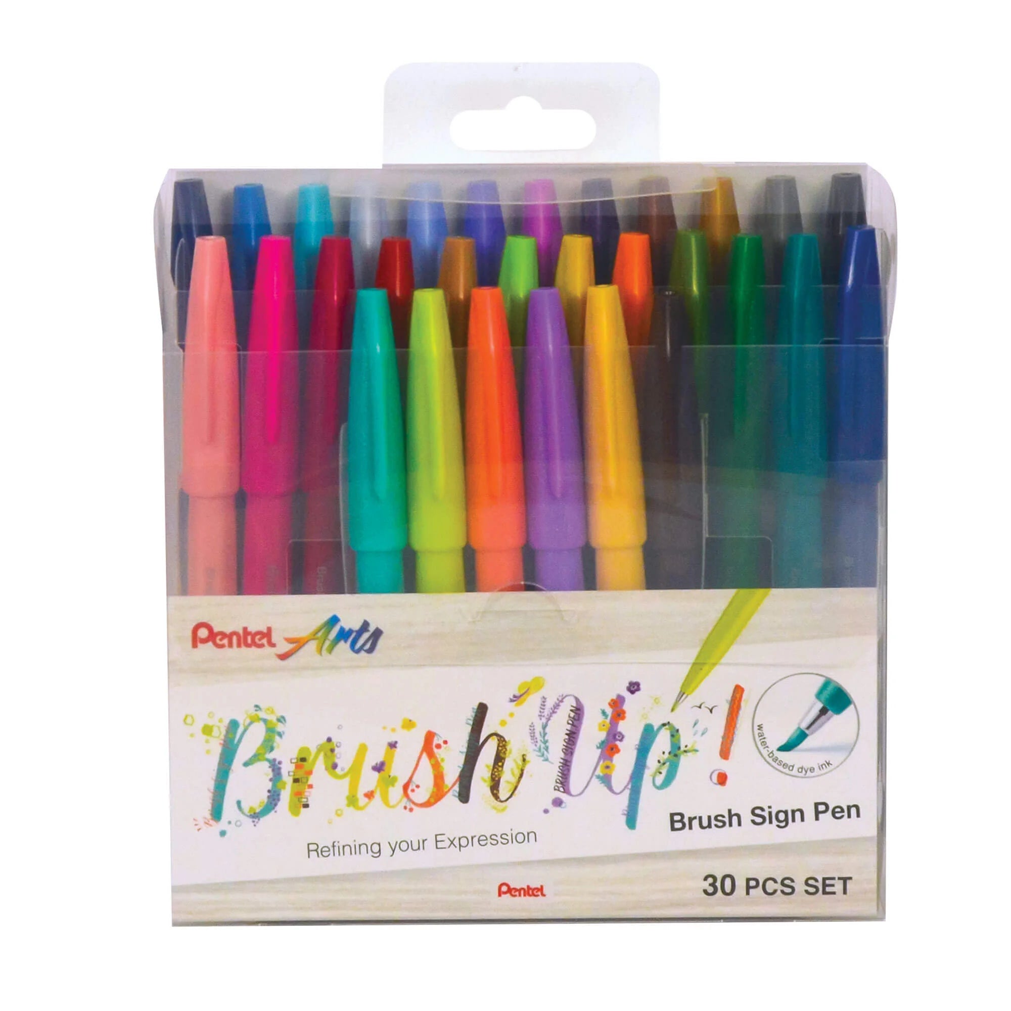 Pentel - Set 30 Brush Sign Pen - Puntal Pincel