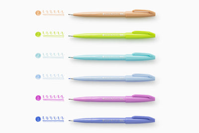 Pentel - Set 6 Brush Sign Pen - C