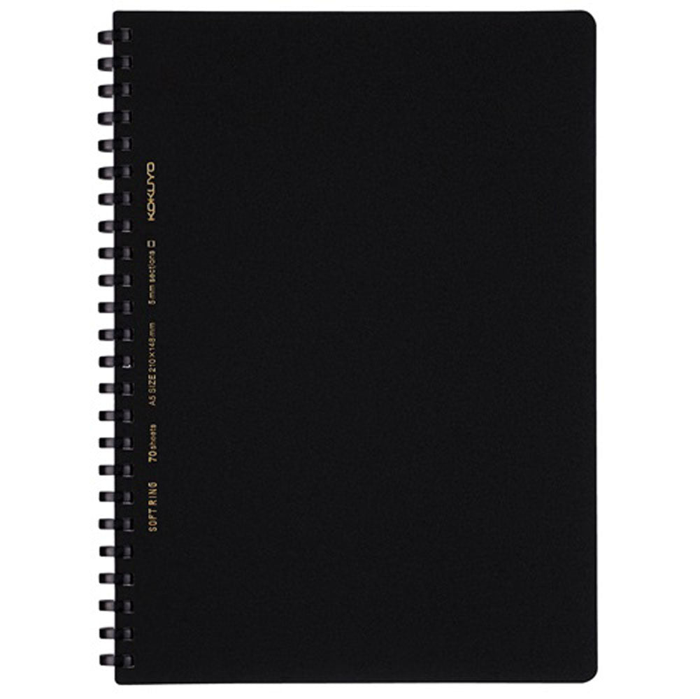 Kokuyo - Cuaderno Soft Ring - Cuadros A5 - Negro