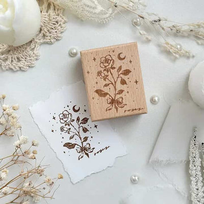 Leela Journals - Sello de madera - Rosa Moonlight