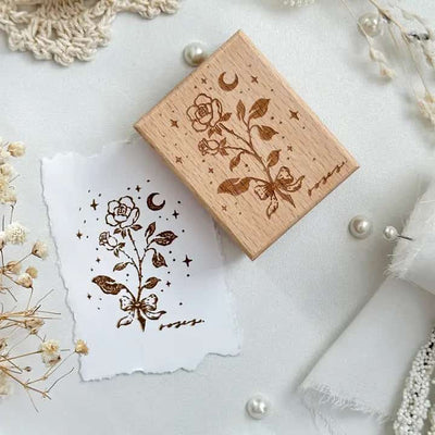 Leela Journals - Sello de madera - Rosa Moonlight