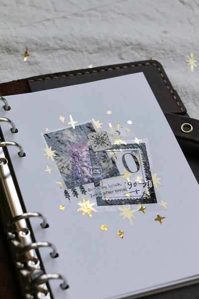LCN - Pegatinas en Rollo Precortadas - Star - Glossy Gold y Matte Gold
