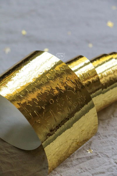 LCN - Pegatinas en Rollo Precortadas - Star - Glossy Gold y Matte Gold