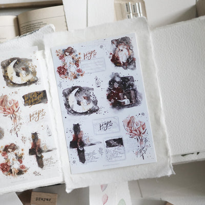Black Milk Project - Set 2 Hojas de Pegatinas - Papel y Washi con Foil Dorado - Prayer