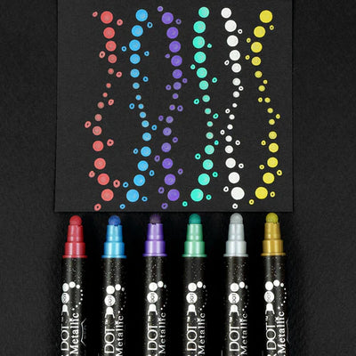 Kuretake - Pack 6 Rotuladores - ZIG Clean Color Dot Metallic