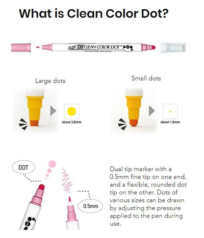 Kuretake - Rotulador - ZIG Clean Color Dot - Island Coral
