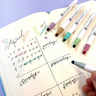 Kuretake - Rotulador Set 6 - ZIG Clean Color Dot - Mild Smoky