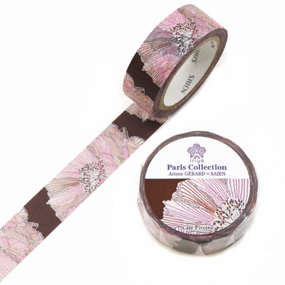 SAIEN - Washi Tape - Cafe Pivoine Silver Leaf TR4058