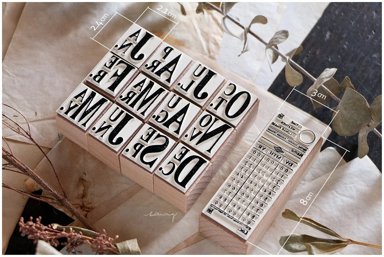 LCN - Set 13 Sellos de Madera - Ticket Stamp Set