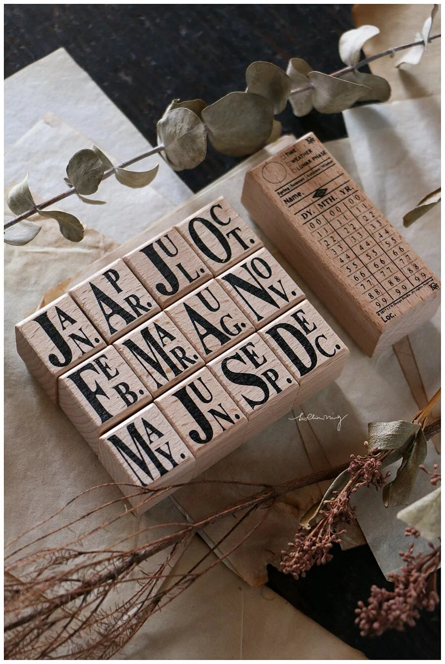 LCN - Set 13 Sellos de Madera - Ticket Stamp Set