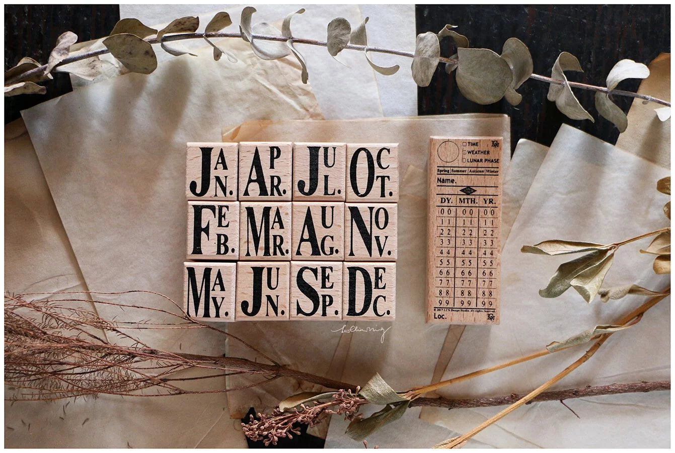 LCN - Set 13 Sellos de Madera - Ticket Stamp Set