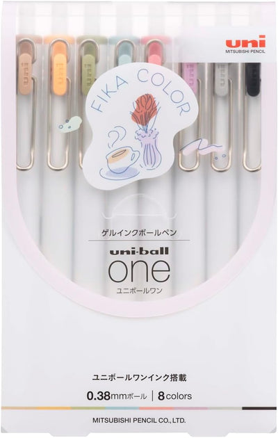 Mitsubishi Uni - Set 8 Bolígrafos 0.38 mm - UniBall One - Fika Color