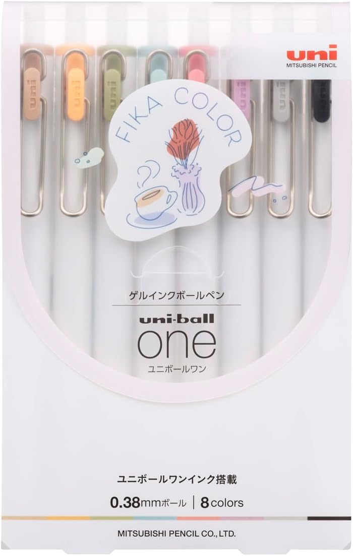 Mitsubishi Uni - Set 8 Bolígrafos 0.38 mm - UniBall One - Fika Color