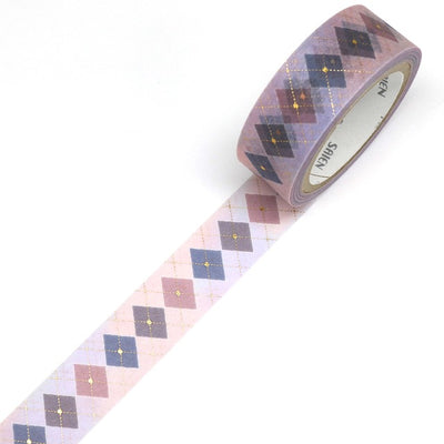 SAIEN - Washi Tape - Argyle UR3045 - 15 mm Golden Foil
