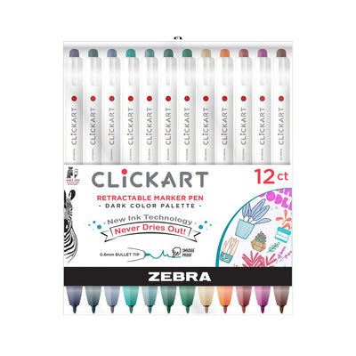 Zebra - Set 12 Rotuladores - CLICKART Dark