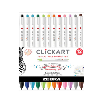 Zebra - Set 12 Rotuladores - CLICKART Standard